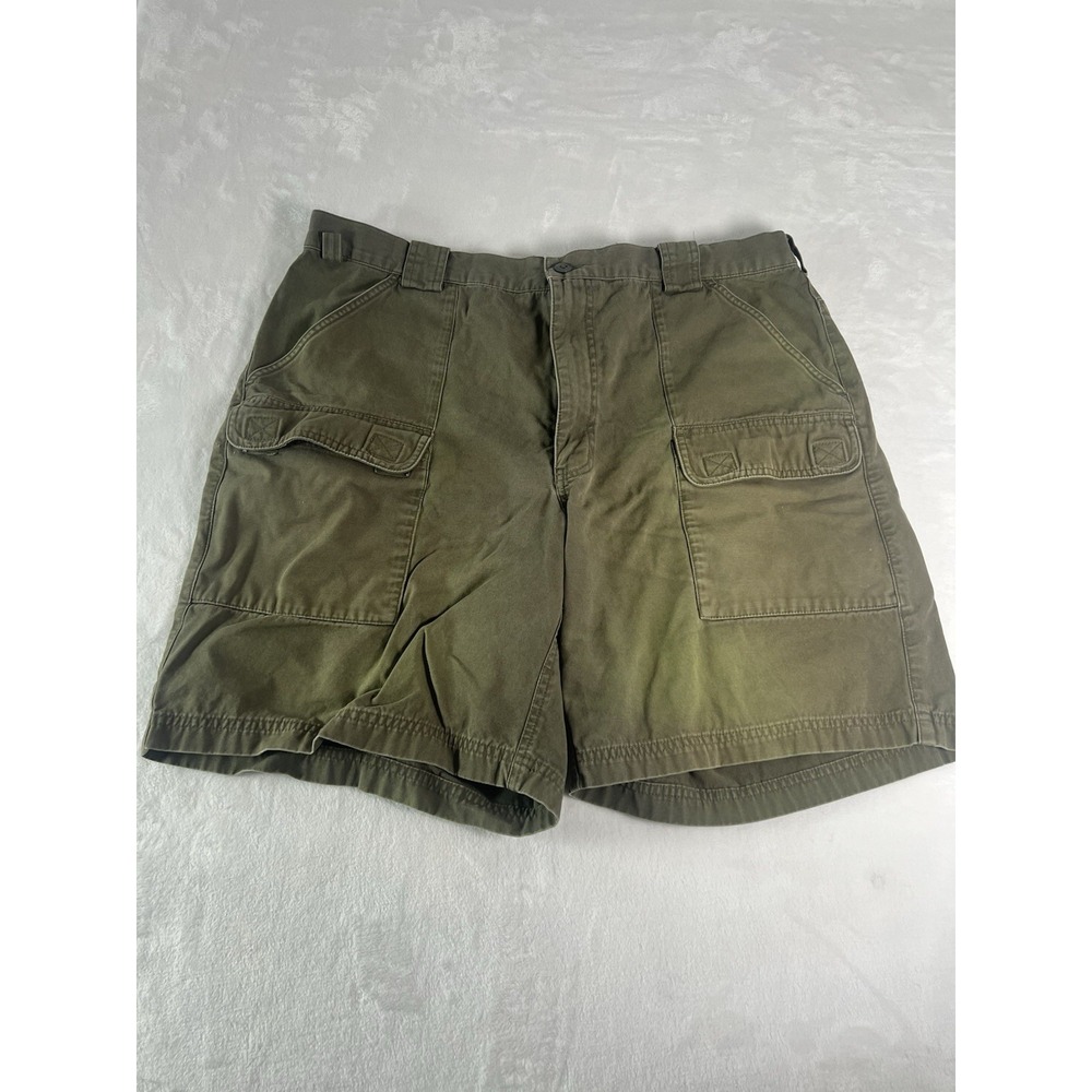 Eddie Bauer Shorts Mens 40 Army Green Ripstop Cargo Cotton Outdoors Classic